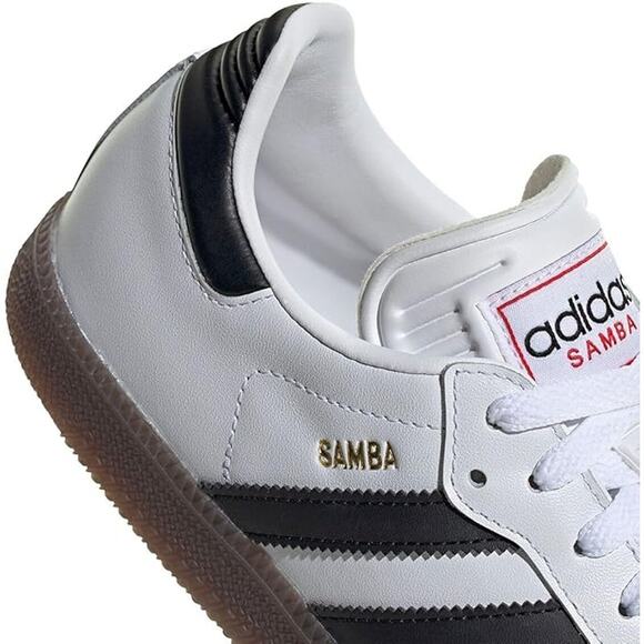 NWT adidas Unisex Samba Indoor Sneaker, White/Black/Vivid Red, 8 US Men  main image 3